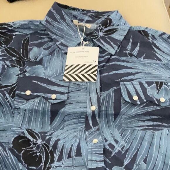 630 - FREE PEOPLE X SANDRINE ROSE SNAP BUTTON SHIRT, LG - Picture 1 of 6